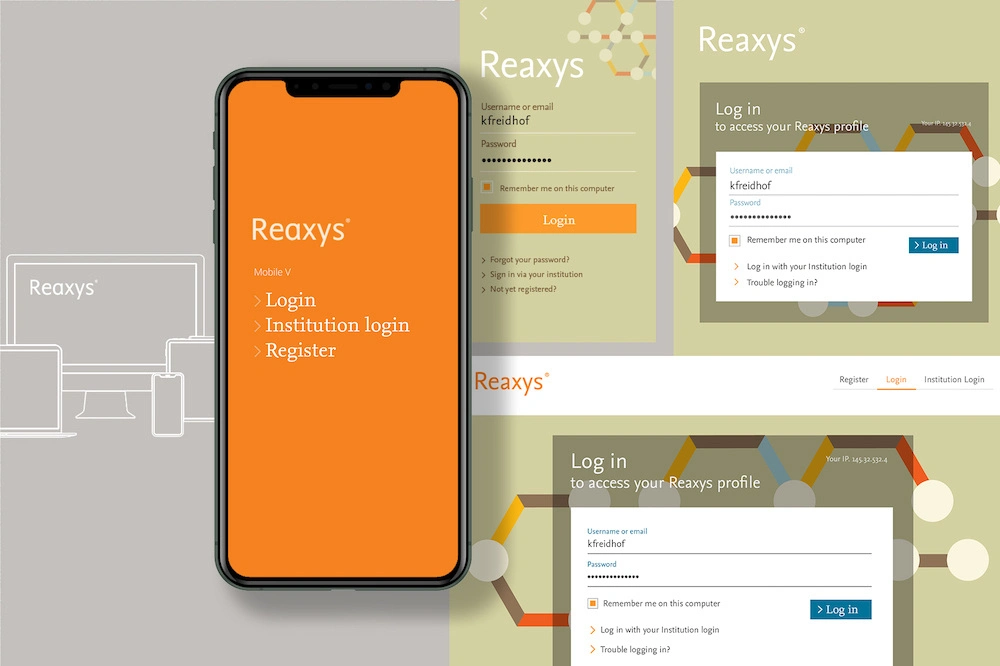 Login and registration screens
